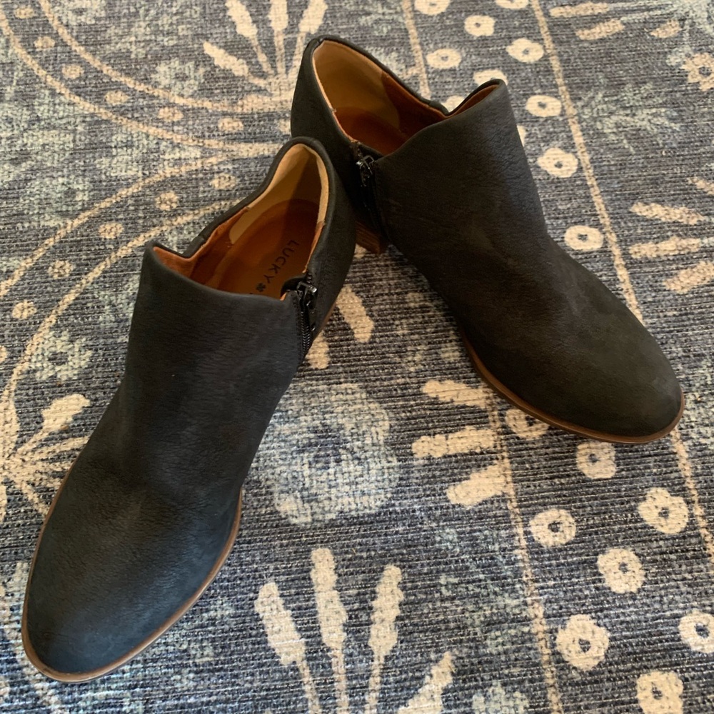 Lucky Brand Black Leather Ankle Boots, GREAT condition, size 8